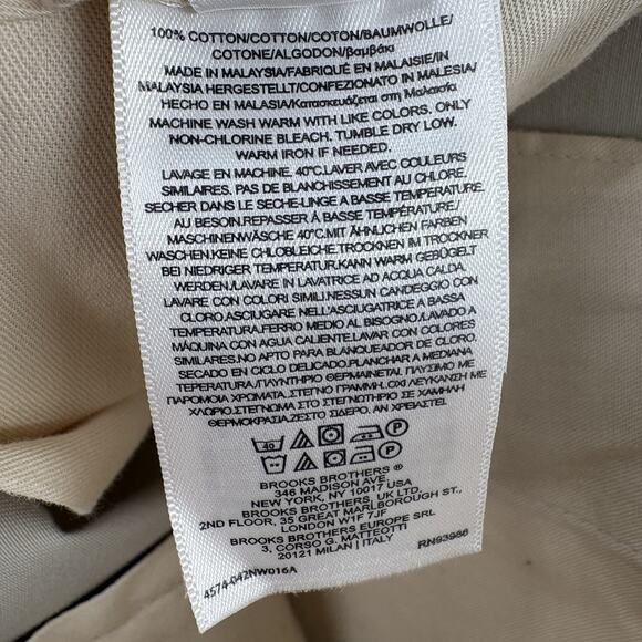 NWT Brooks Brothers Clark Light Weight Advantage Chino Wrinkle Free Pant 40 x 32 - Picture 14 of 16